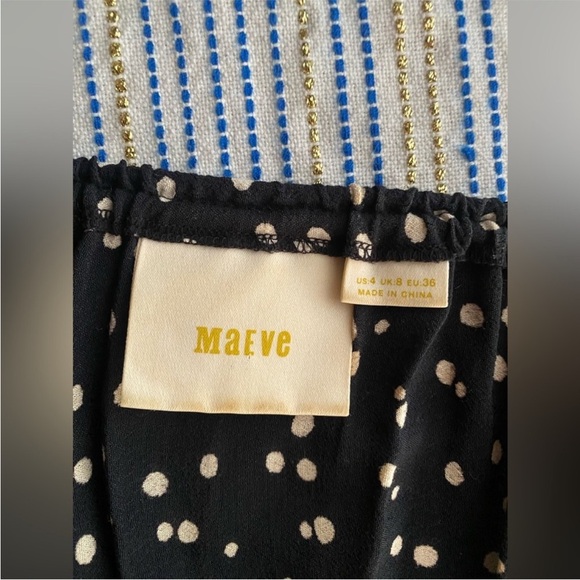 NWOT Anthropologie Maeve Finley Wide Leg Black White Polla Dot Flowy Jumpsuit 4 - Picture 10 of 14